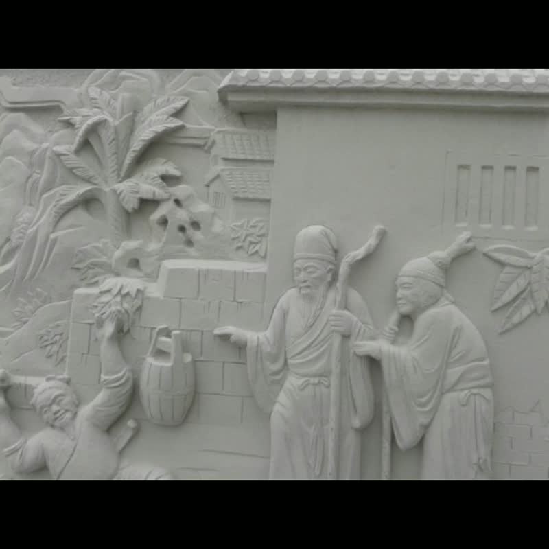 Hand Carved Natural Antique Marble Relief Wall Sculpture