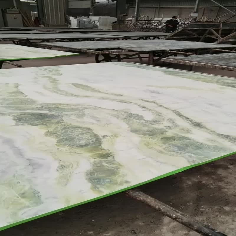 Ink Dan Green Jade Marble Slab