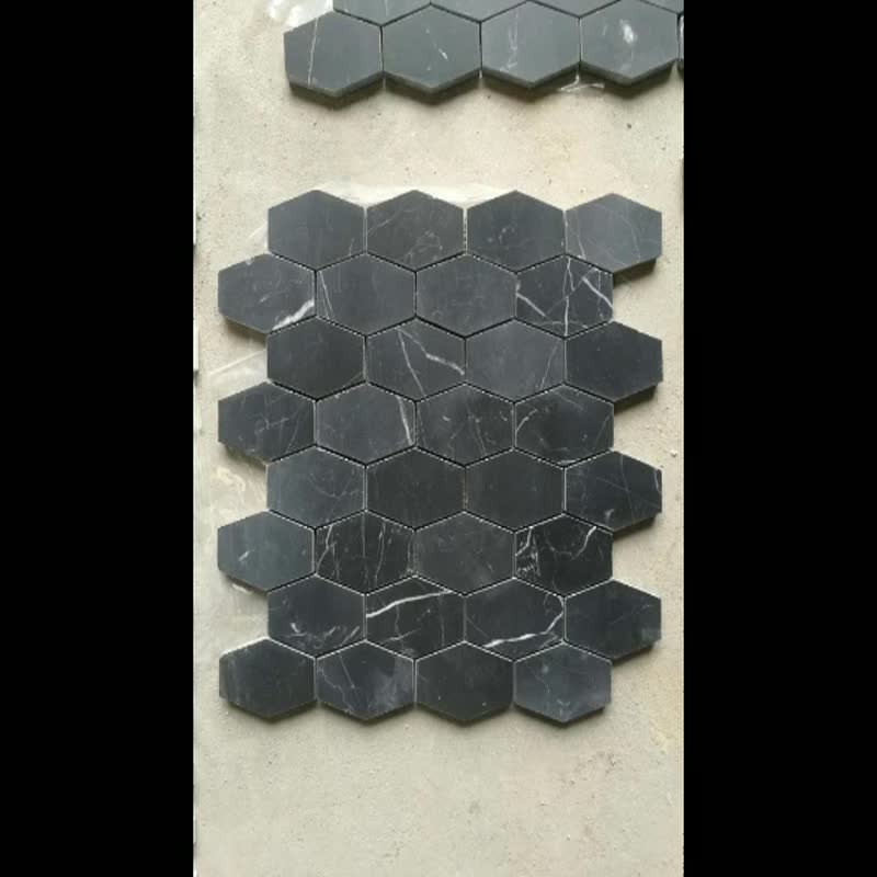 Square Slate Mosaic Wall Panel Exterior Decoration