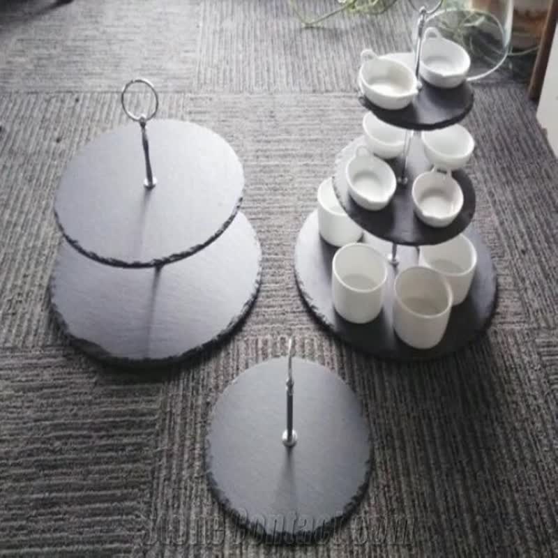 Tableware Slate Pizza Tray,Black Slate Plate