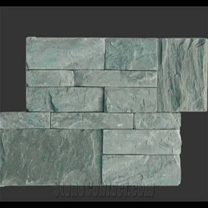 Z-Shaped Green Slate Culture Stone, Western Style Tiles