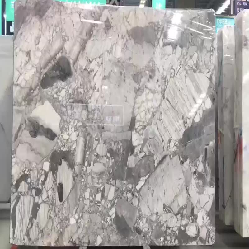 Pandora White Marble Natural Terrazzo Grey Marble