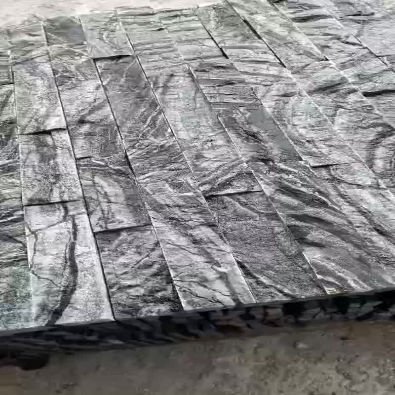 China Natural Black Split Marble Stacked Stone Panels
