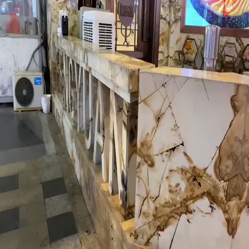 Hot Sale Polished Customized Flooring Calacatta Gold Quartz