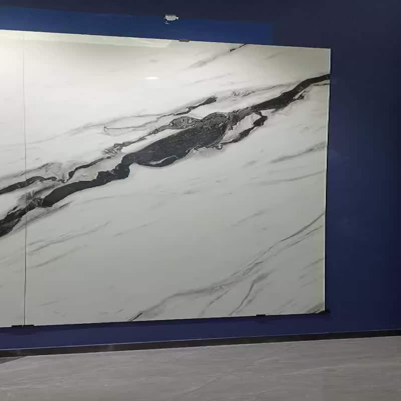 Marble Look Sintered Stone Slab Panda White