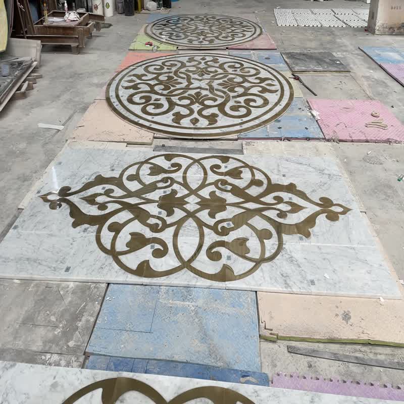 Waterjet Medallions Round Floor Pattern Royal Style