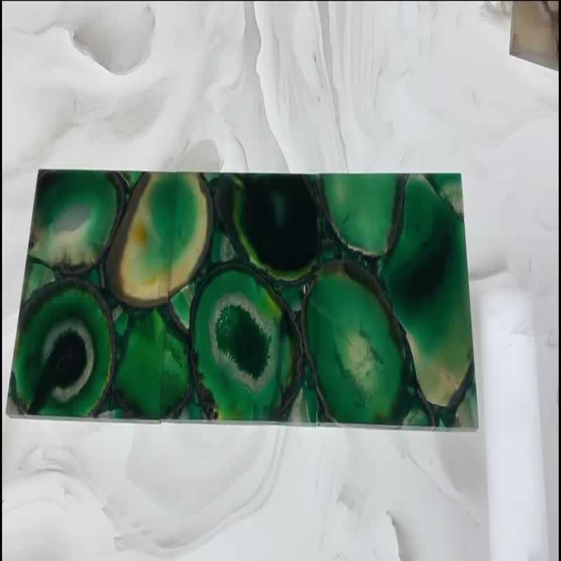 Green Crystal Agate Big Slices Translucent Semiprecious Stone
