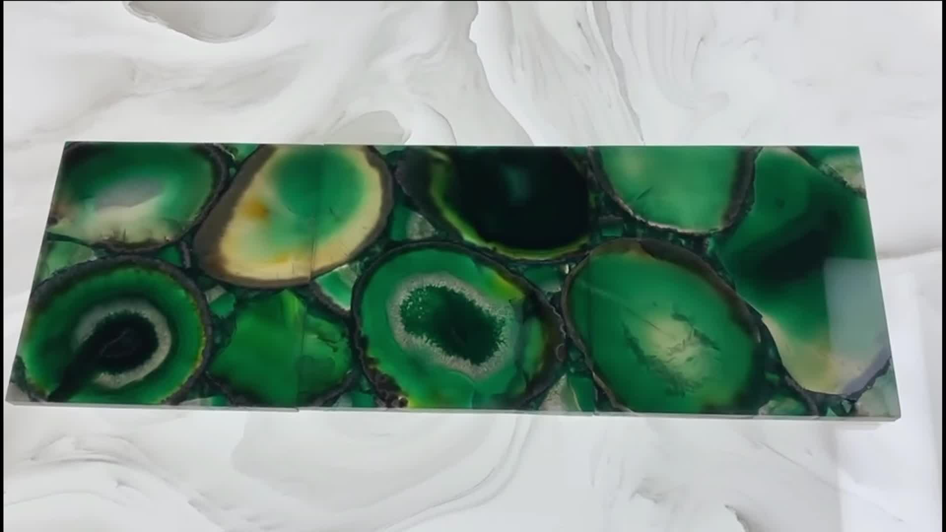 Wholesale Green Agate Slices Agate Tile For Villa Decor