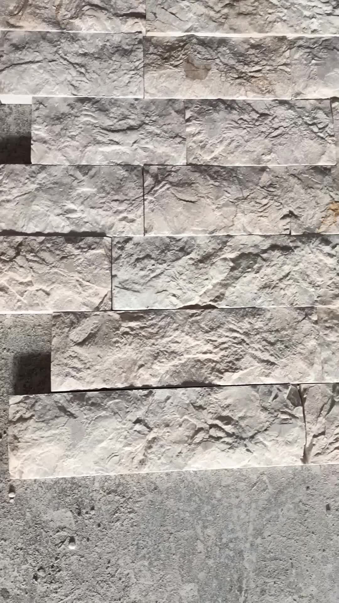 Splitface Beige Marble Wall Cladding Panels,Ledge Stone