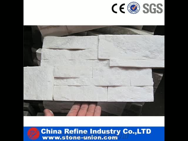 Crystal White Quartzite Wall Cladding Panel & Stacked Stone