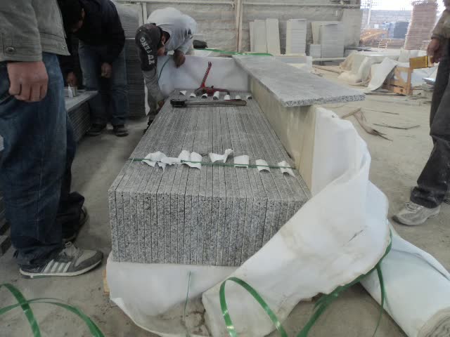 Curved G603 Light Grey Granite Kerbstone