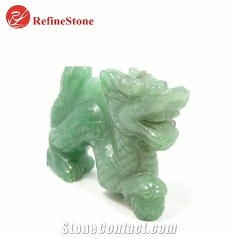 Handmade Burmese Jade Dragon Statue,Large Carved