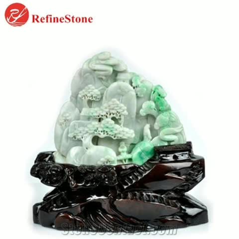 Handmade Green Jade Buddaha Statue,Large Carved Myanmar