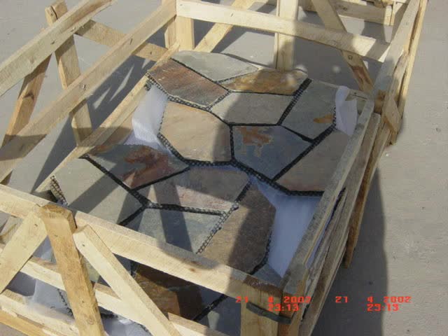 Mixed Slate Mosaic Paving Stone For Garden Floor Paving