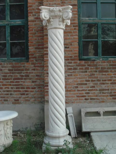 Outdoor Building Decorative White Marble Roman Pillar Column