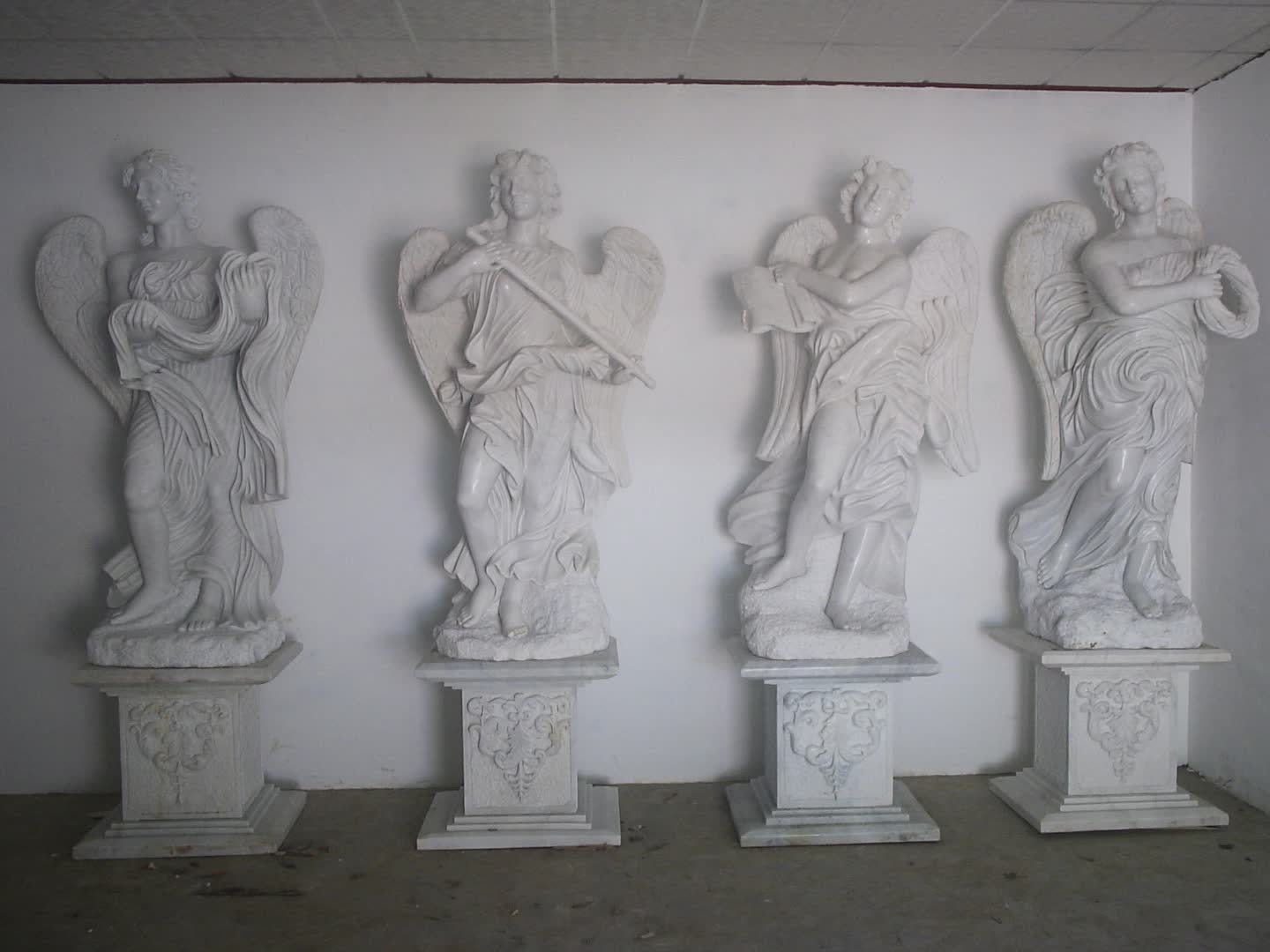 Outdoor Life Size Natural Stone White Marble Human Statue