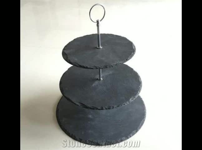 Square Shape Hubei Black Slate Bread Board