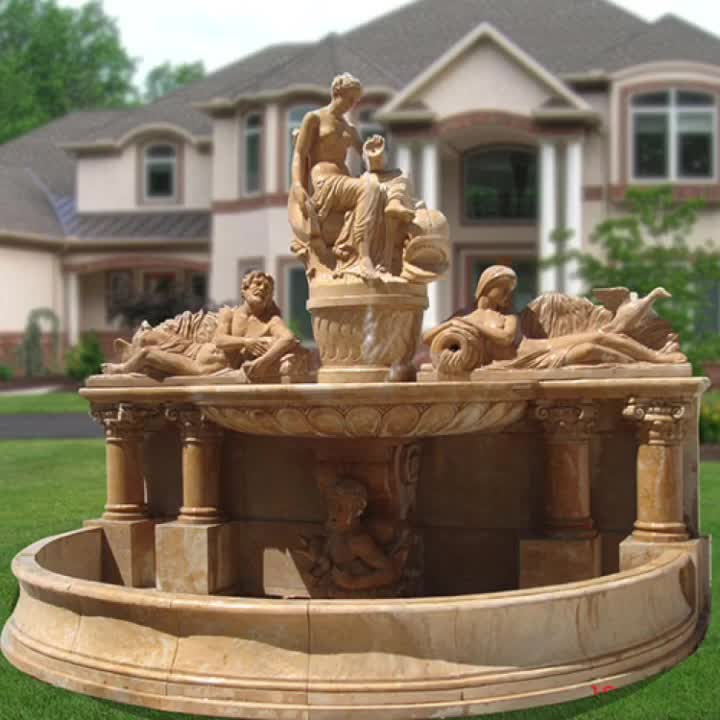 Wholesale White Marble Pegasus Running Horse Fountain
