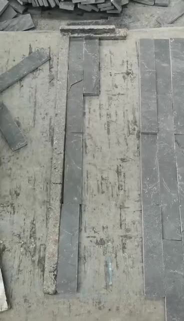 China Natural Black Split Slate Wall Panel Stacked Stone