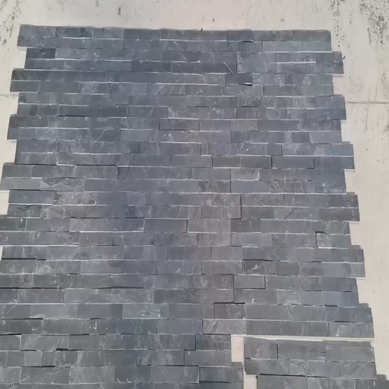 China Natural Z Stone Cladding Black Slate Wall Panel