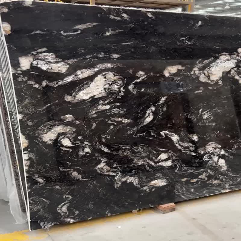Exotic Titanium Granite Black Cosmic Granite Slabs