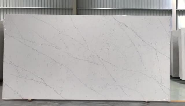 Artificial Stone Jazz White Quartz With Dense Fine Lines