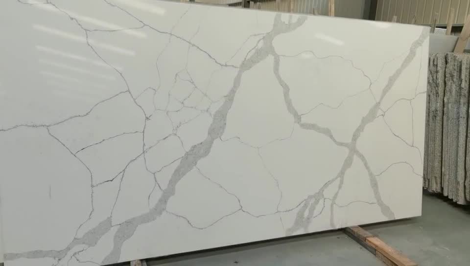 Grey Veins Calacatta Mystero Quartz Slab