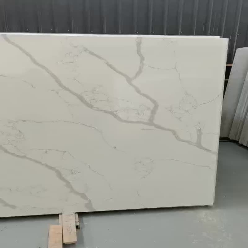 Laza White Artificial Slab Stone Grey Veins For Bathroom