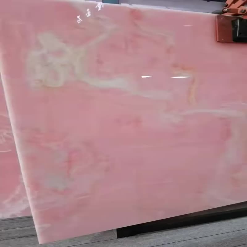 Backlit Stone Slab Pink Onyx Wall Tiles