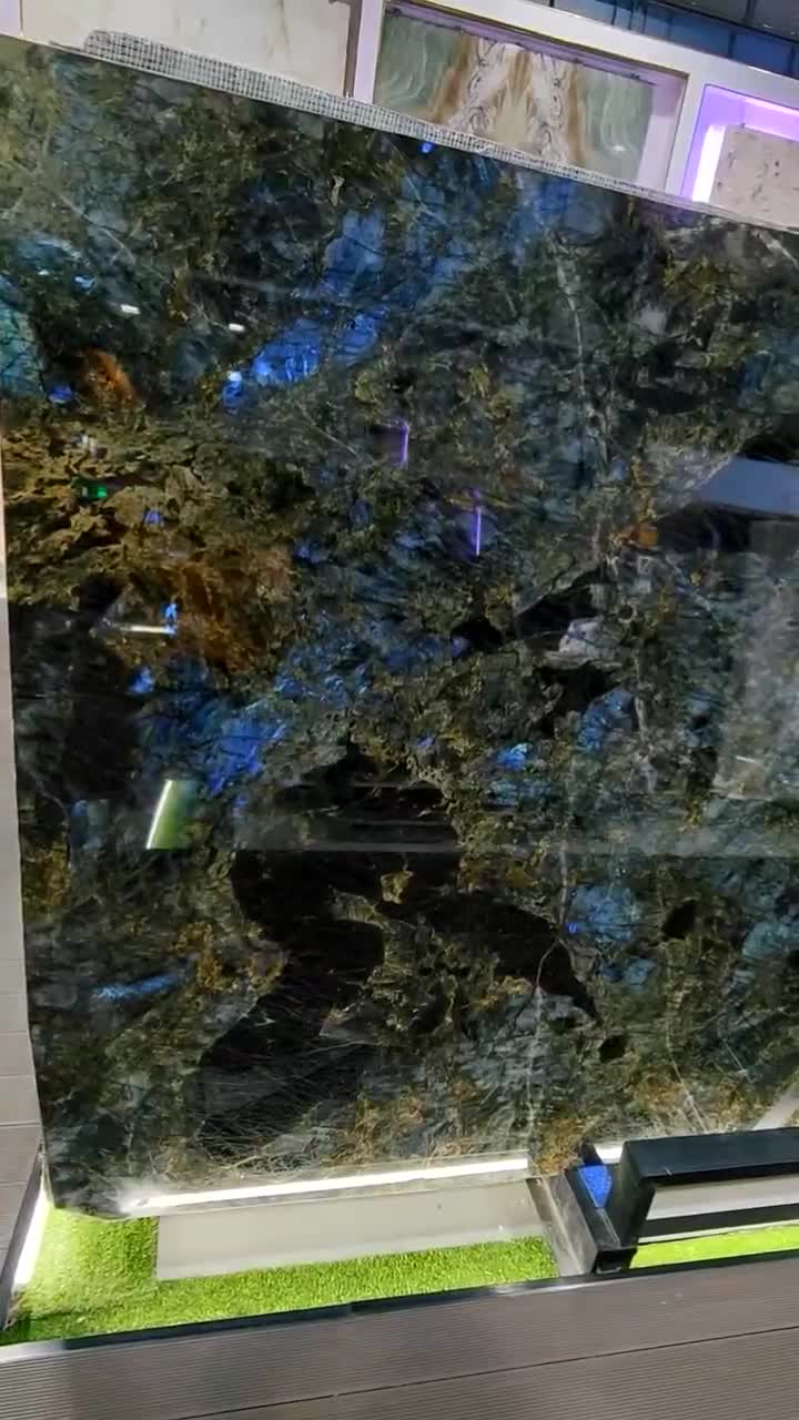 Labradorite Blue Granite Slab,Blue Lemurian Granite Floor Tile