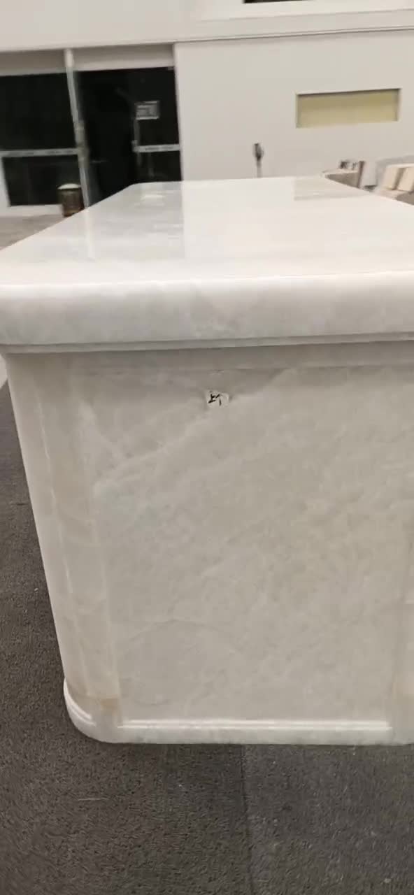 Elegent Hotel Design Snow White Onyx Stone Custom Table