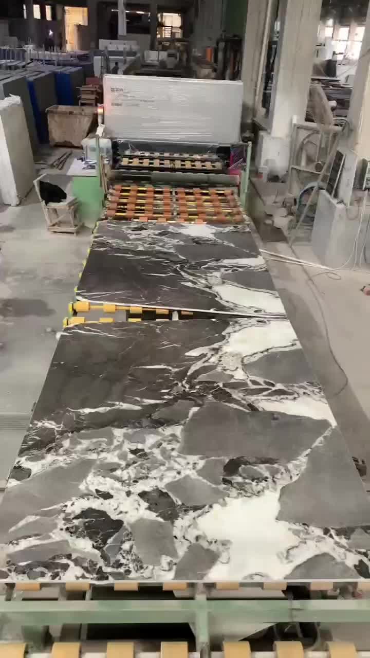 Calacatta Grey Brown White Transparent Slab For Floor Tiles