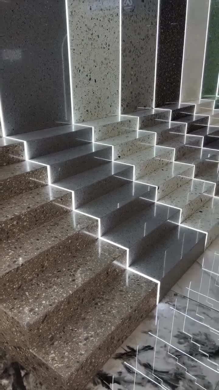 Terrazzo Aggregate Stair Steps And Risers