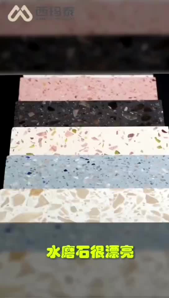 White Gray Beige Indoor Cement Terrazzo Tiles Slab Outdoor