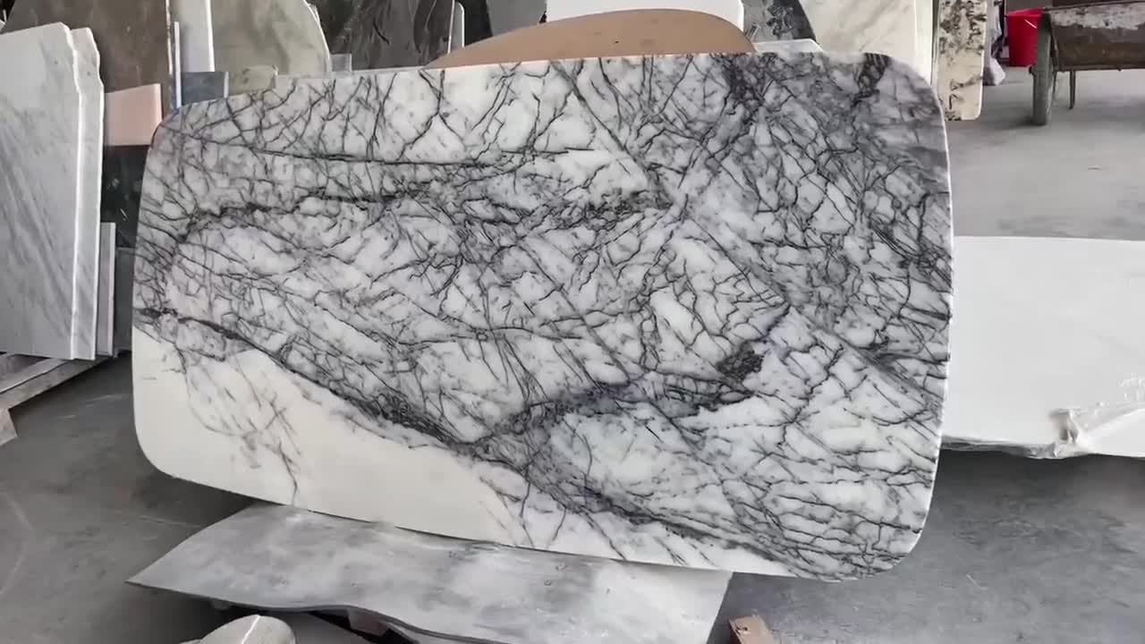 Solid Stone Hotel Side Table Marble Carrara Coffee Furniture