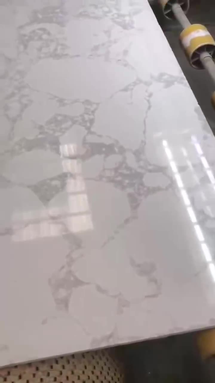 Kitchen Counter Top Calacatta Quartz Slabs Tiles Quality