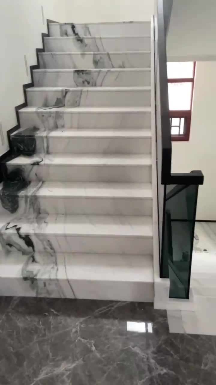 Custom Design Celebrity Stairs China Panda White Marble