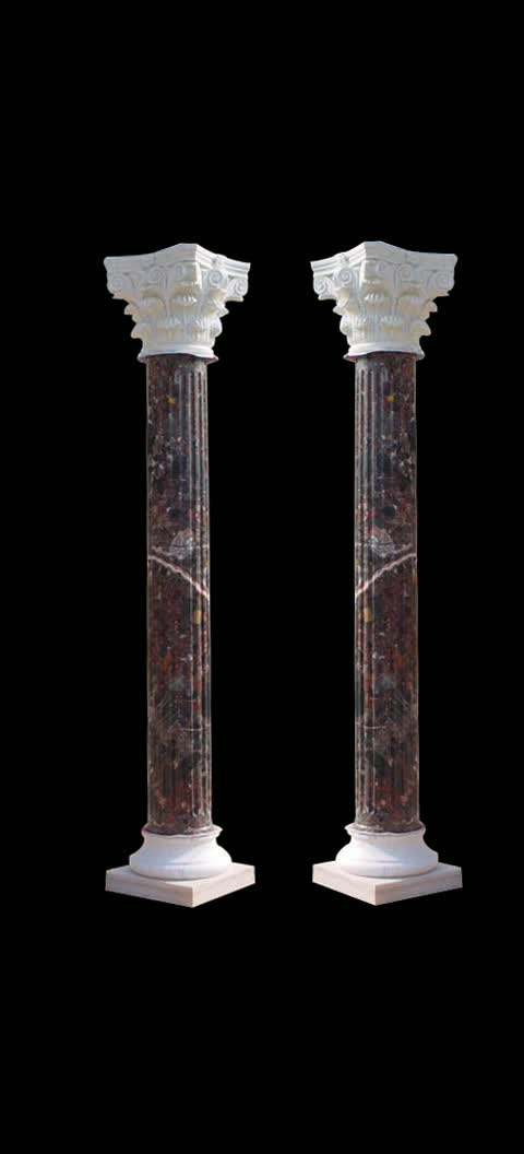 Beauty Pure White Marble Human Statue Roman Columns