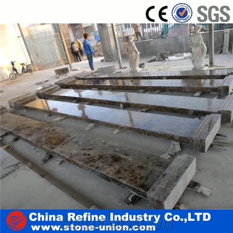 Brown Emperador Marble Square Roman Carving Rome Columns