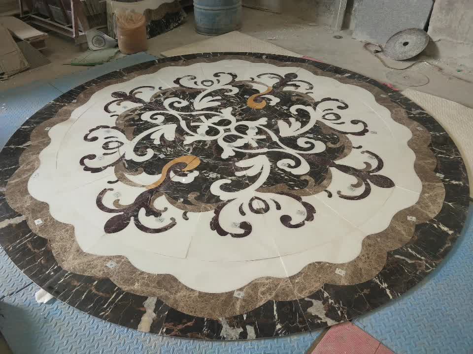 Free Design Any Style Waterjet Marble Floor Medallion