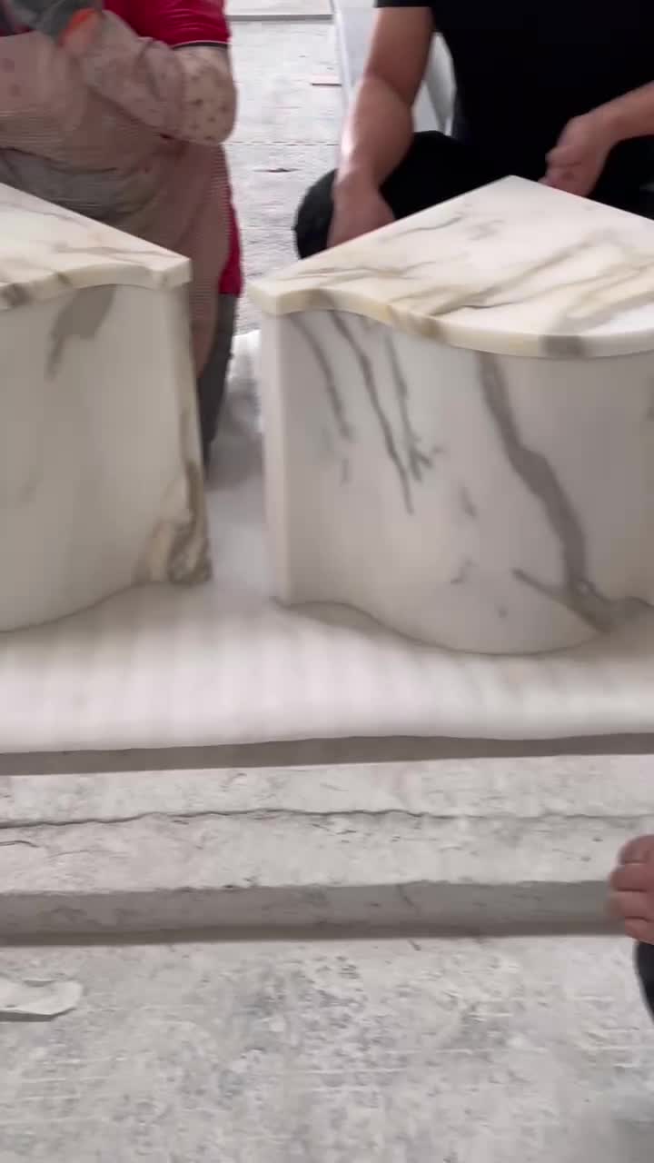 Luxury Home Shower Stool Calacatta Oro Marble Bench Seat