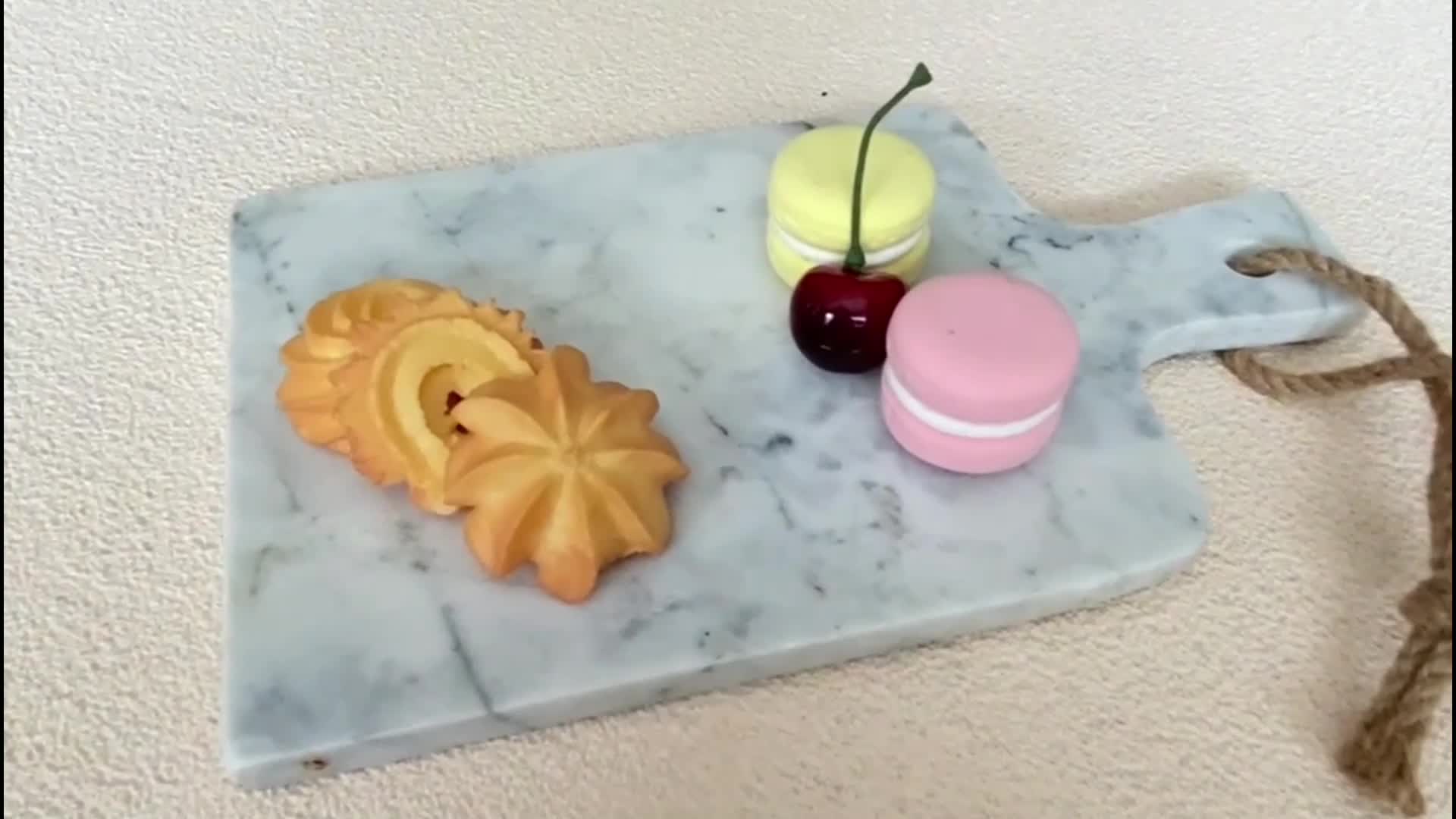 Decorative Tray Marble White Cheese Board For Kitchen