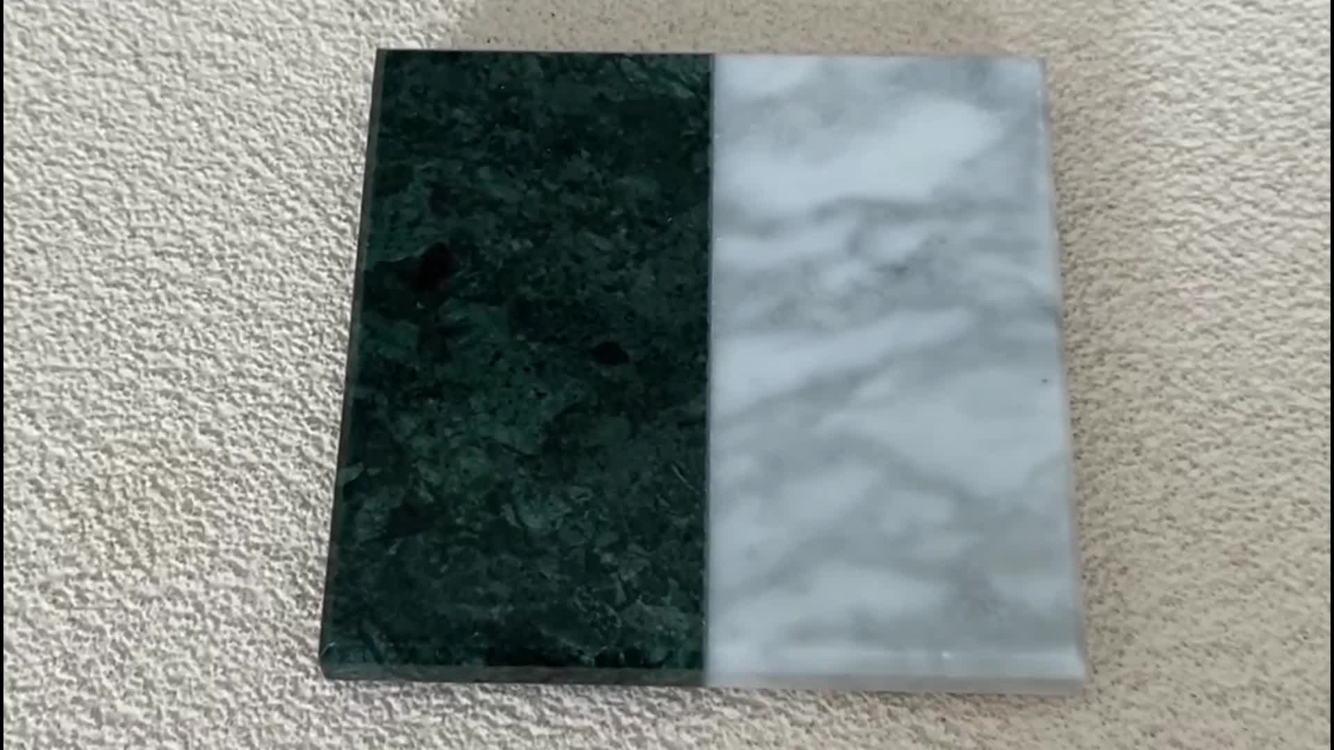 White Mixed Green Marble Stone Coasters Polished Tea Coaster