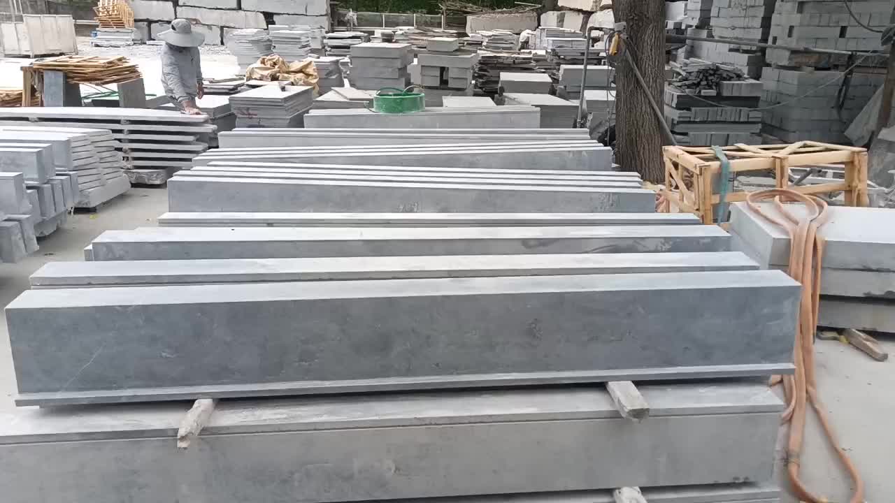 Blue Limestone Honed Flamed Arc Steps Stairs Risers