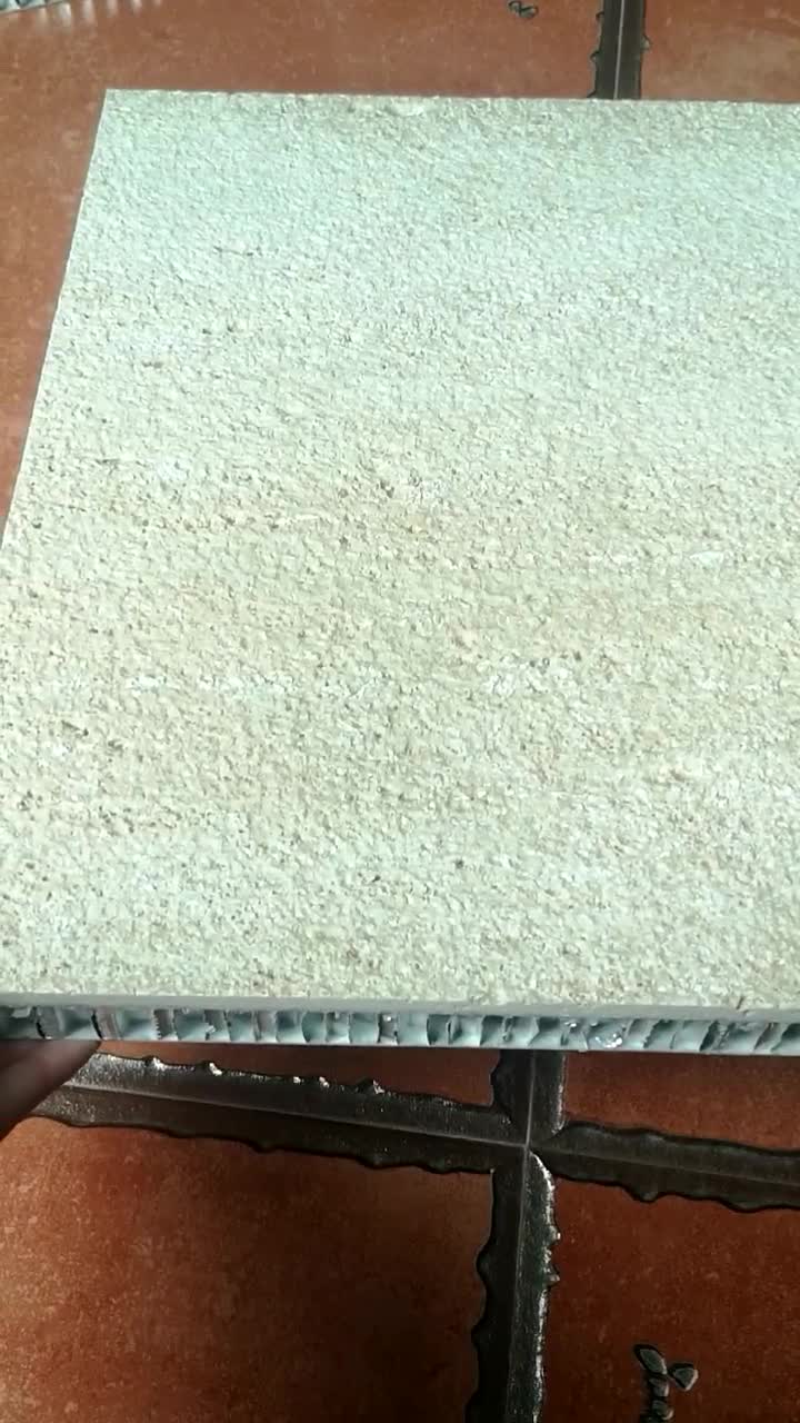 Beige Travertine Honeycomb Stone Panel Slabs