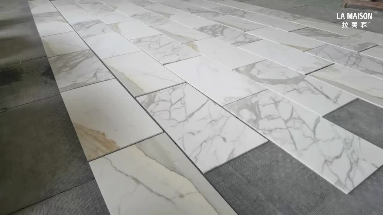 Calacatta White Natural Marble Polished Thin Tiles For Wall