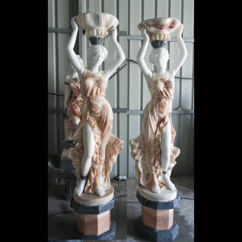 Beige Granite Fountains With Chidren For Sale