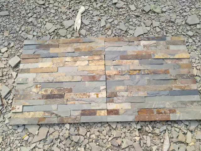 Black Water Flowing Shaped Thin Six Strips Culture Stone