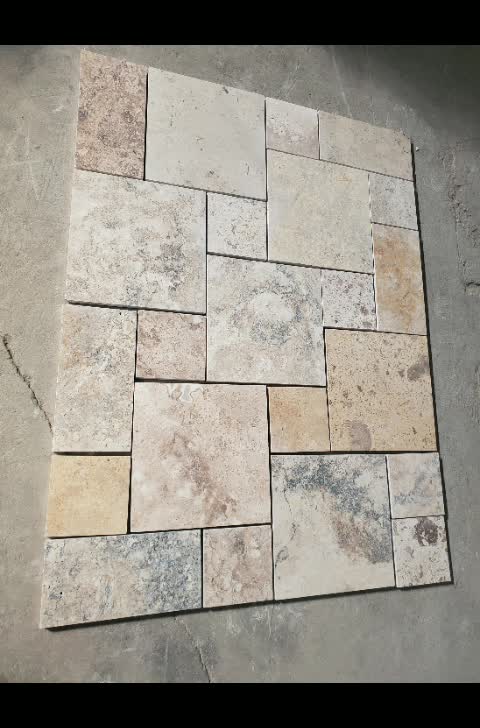 Cheap Beige Travertine Customized Tiles & French Pattern