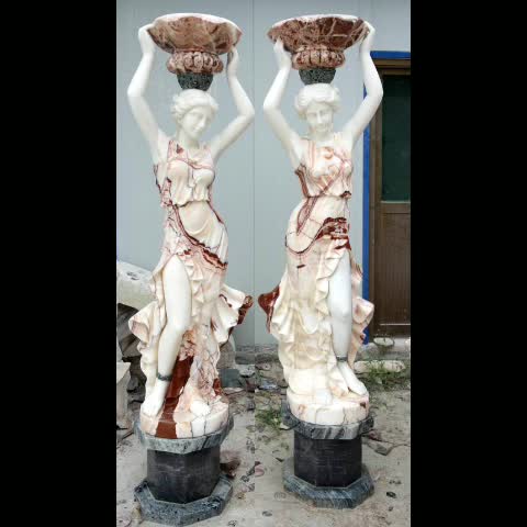 Chinese Cheap Sunset Red Marble Flower Planters